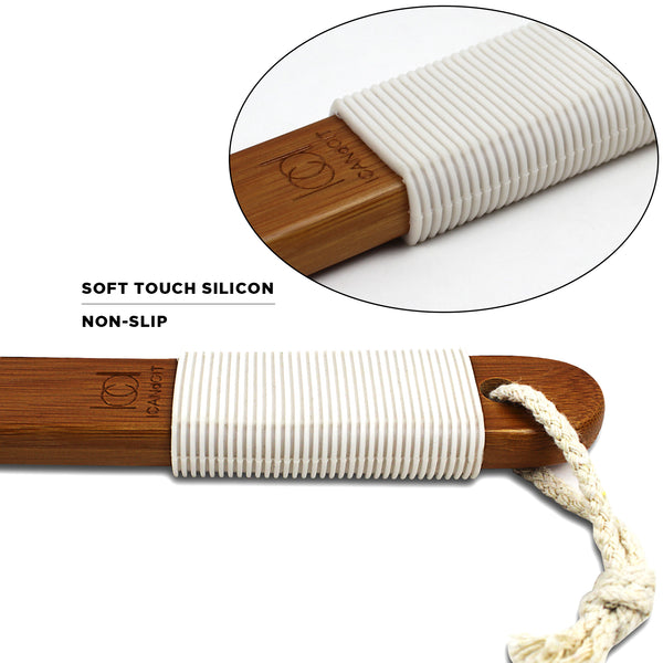 ICANdOIT®- Long Curved  Handle Loofah Shower Brush| Non Slip Design