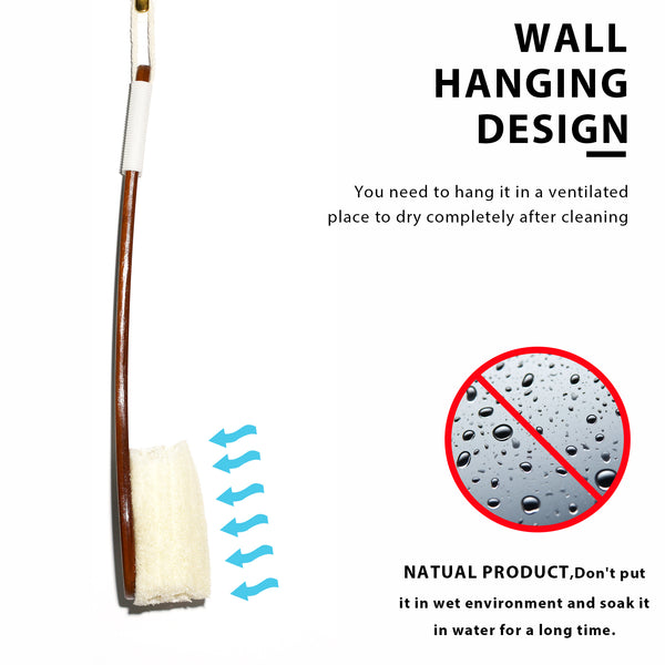 ICANdOIT®- Long Curved  Handle Loofah Shower Brush| Non Slip Design