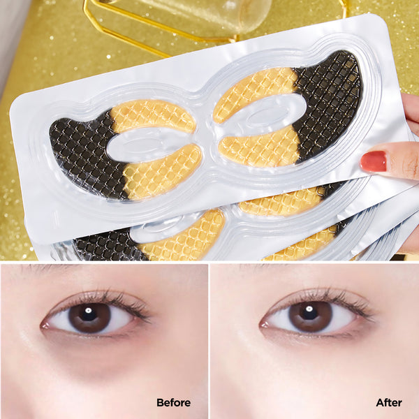 ICANdOIT®-24K Gold Collagen Eye Mask - Luxury Hydrogel Under Eye Mask with Anti-Aging Formula, Dual Split Design for Full Coverage, Brighten & Reduce Wrinkles-7Pairs/Box