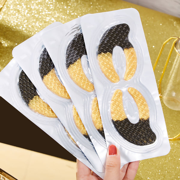 ICANdOIT®-24K Gold Collagen Eye Mask - Luxury Hydrogel Under Eye Mask with Anti-Aging Formula, Dual Split Design for Full Coverage, Brighten & Reduce Wrinkles-7Pairs/Box