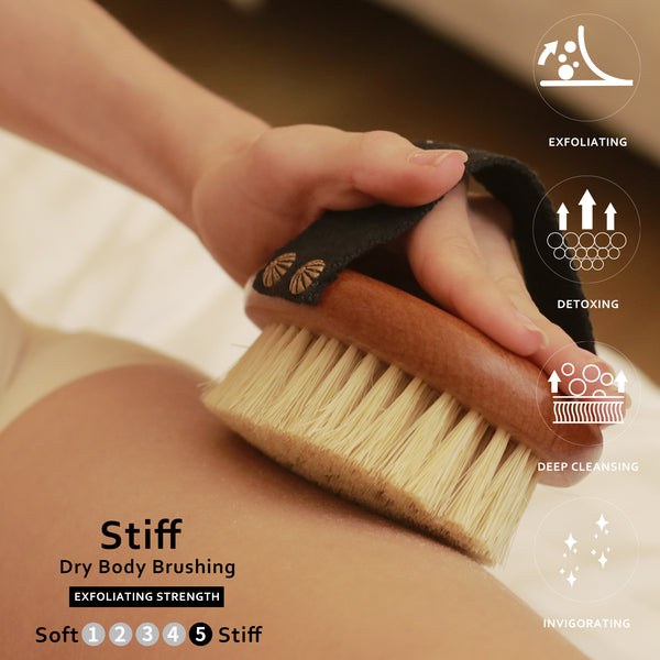 ICANdOIT®- Dry Body Brush with STIFF Tampico fiber bristle