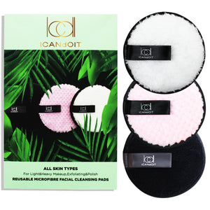 ICANdOIT®-Extra large Microfiber Reusable Makeup Remover Pads for Light&Heavy Makeup & Masks