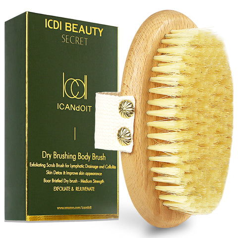 ICANdOIT® - Boar Bristles Dry Body Brush|Medium Strength