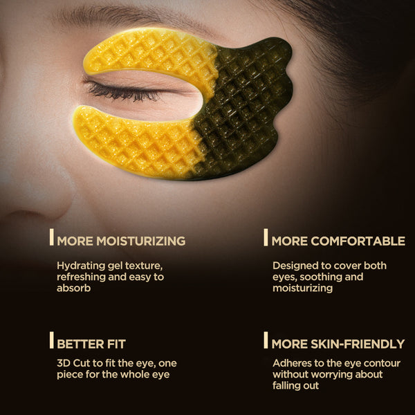 ICANdOIT-24K Golden Hydrogel Collagen Eye Mask,helps reduce the appearance of Dark circles,Puffiness,fine lines,Anti Wrinkles,one day one pair, 3 boxes with 21 pairs