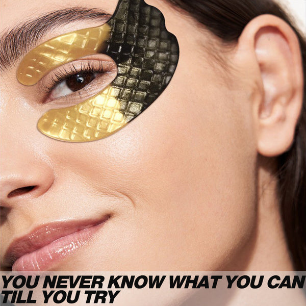 ICANdOIT®-24K Gold Collagen Eye Mask - Luxury Hydrogel Under Eye Mask with Anti-Aging Formula, Dual Split Design for Full Coverage, Brighten & Reduce Wrinkles-7Pairs/Box